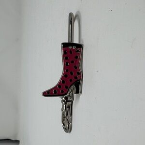 Finders Key Purse Pink Polka Dot Boot Key Change Key Holder Vintage